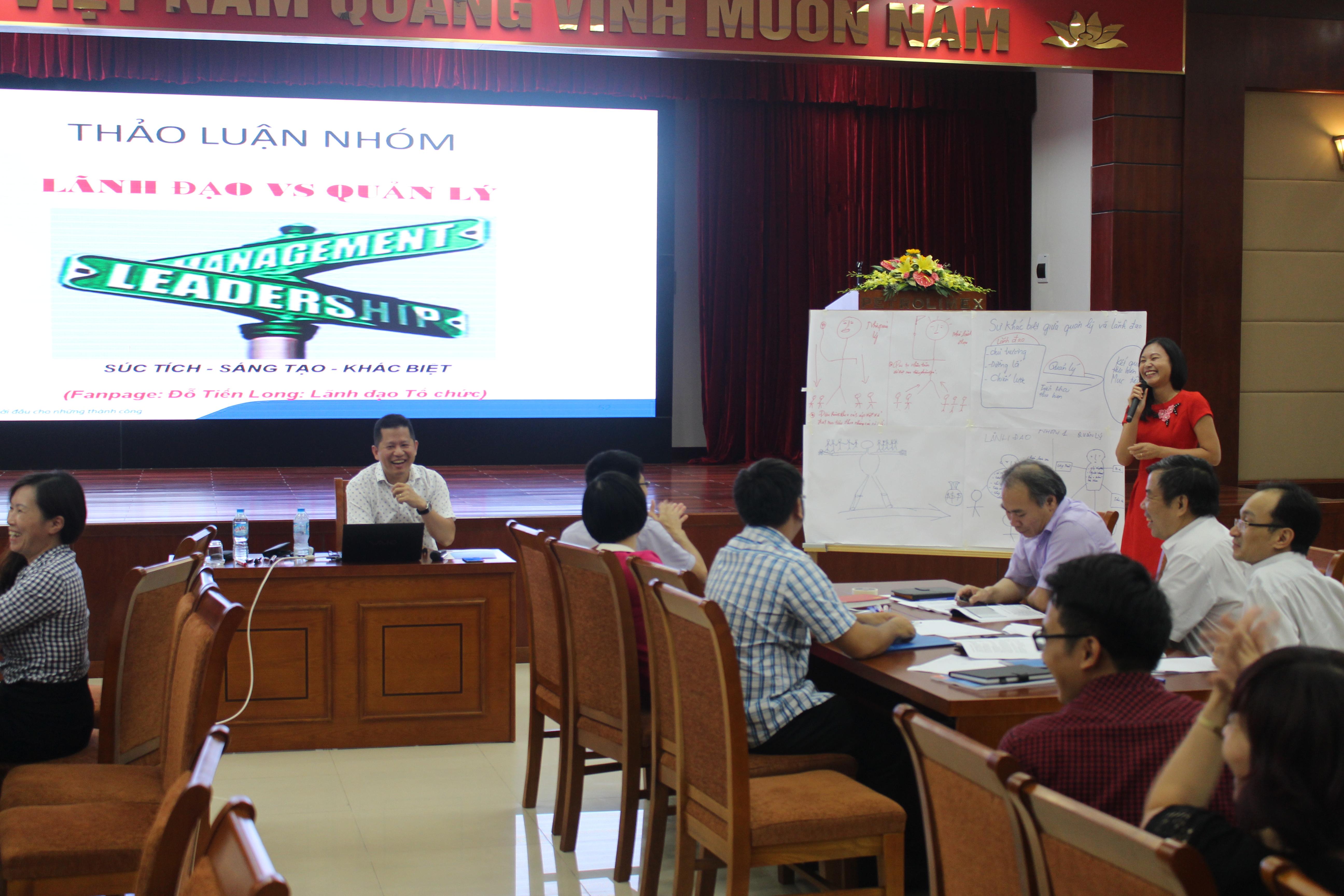 Học viên tham gia thuyết trình bài tập nhóm sôi nổi