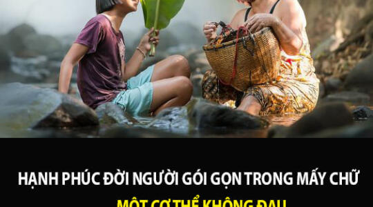 HẠNH PHÚC ĐỜI NGƯỜI GÓI GỌN TRONG MẤY CHỮ: “MỘT CƠ THỂ KHÔNG ĐAU – MỘT TINH THẦN KHÔNG LOẠN “